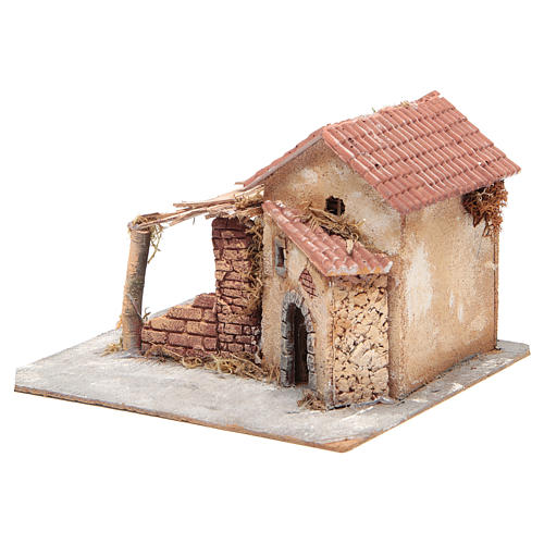 Houses in cork & resin Neapolitan Nativity 20x28x26 cm 2