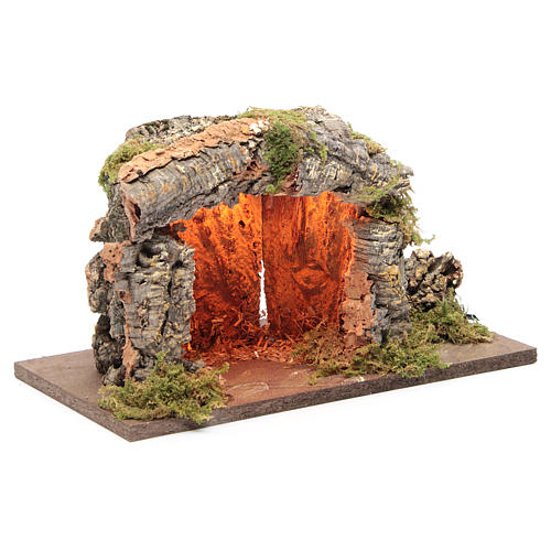 Cabana presépio 18x33x23 cm com ponto luminoso 3