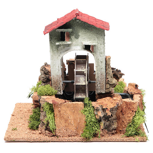 Water mill for nativities measuring 23x25x25cm 1