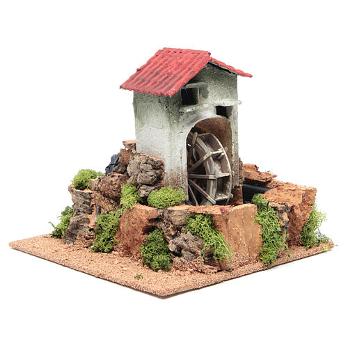 Water mill for nativities measuring 23x25x25cm 3