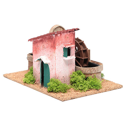 Water mill for nativities measuring 14x25x17cm 3