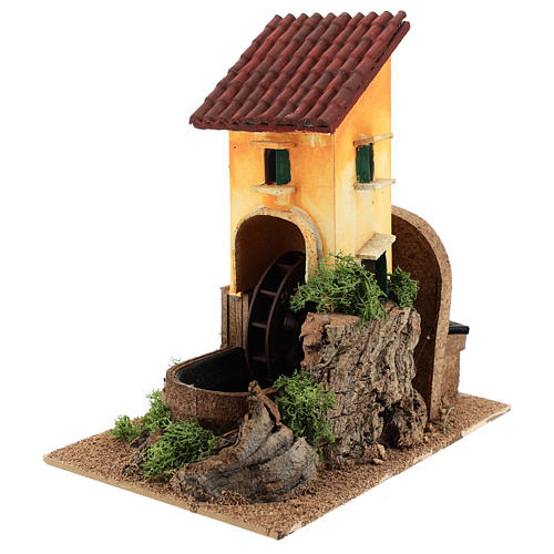 Water mill for nativities 16x25x17cm 2