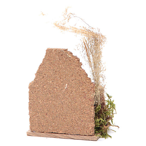 Nativity scene setting with a cork wall and a demijohn 14x9x6 cm 2