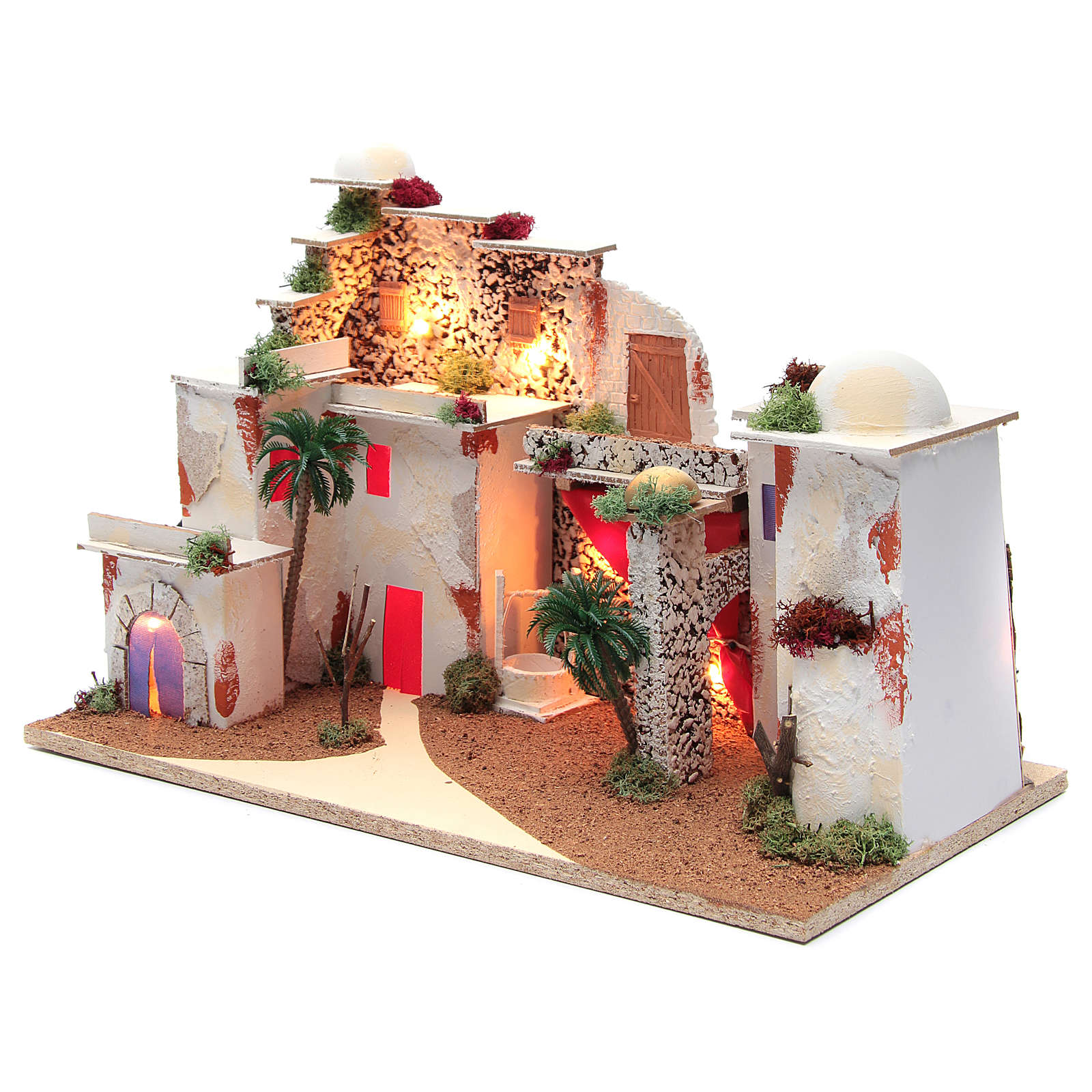 Holyart Castello Arabo Per Presepe In Sughero Fatto A Mano (40x25x36 Cm, Per Figure Da 10 Cm)
