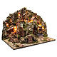 Nativity scene village with lights, moving windmill and watermill and fountain s2