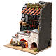 Kitchen for nativity scene with fireplace, lights and fire  25x20x15 cm s2