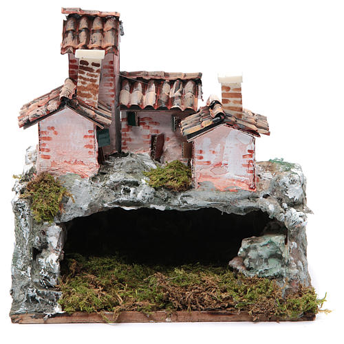 Crèche avec paysage de type rocheux 20x20x15 cm 1