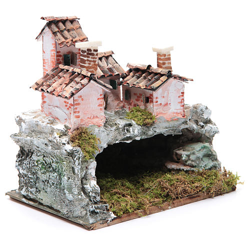 Crèche avec paysage de type rocheux 20x20x15 cm 3