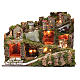 Nativity scene village with lights and tank lake effect 40x60x35 cm s1
