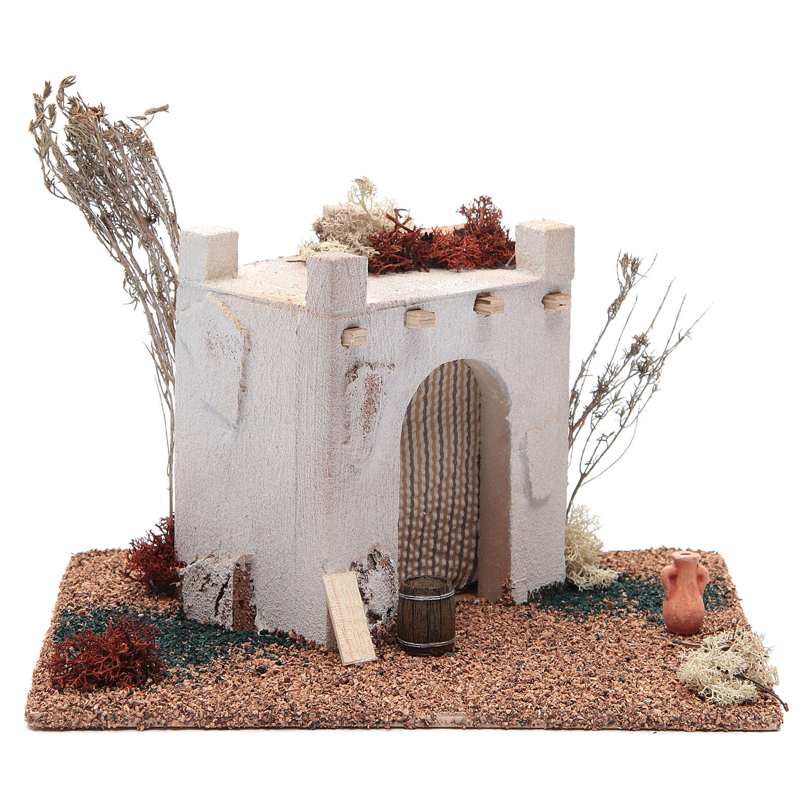 Maison Arabe En Liège 15x7x8 Cm - Décoration Crèche Artisanale Espagnole Pour Noël Et Bricolage
