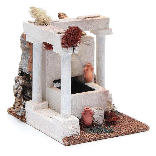 Krippenbrunnen, elektrisch, mit 3 Säulen aus Polystyrol, 25x15x15 cm 3