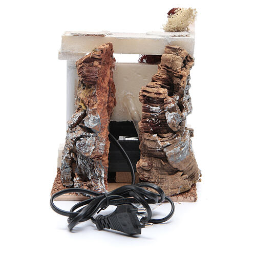 Krippenbrunnen, elektrisch, mit 3 Säulen aus Polystyrol, 25x15x15 cm 4