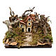 Nativity scene setting with houses and trees 5x20x15 cm s1