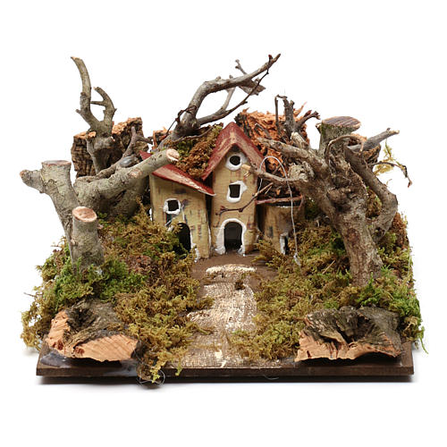 Paesaggio con case e alberi 5x20x15 cm 1