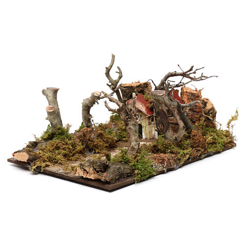 Paesaggio con case e alberi 5x20x15 cm 2