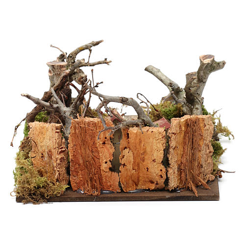 Nativity scene setting with houses and trees 5x20x15 cm 4