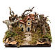 Nativity scene setting with houses and trees 5x20x15 cm s1