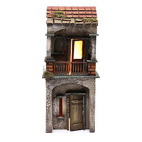 Haus für neapolitanische Krippe beleuchtet, 35x15x15 cm