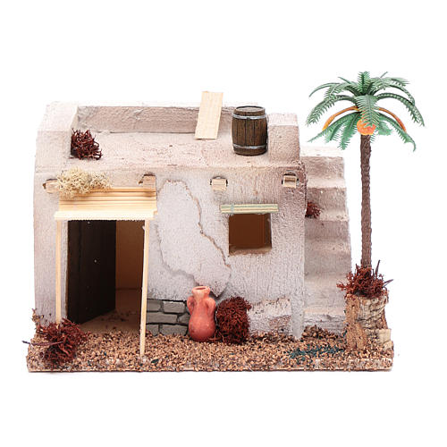Arabian house with palm and awning in polystyrene  20x15xh.15 cm 1