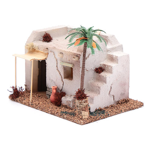 Casa árabe con palma y toldo de poliestireno 20x15xh. 15 cm 2