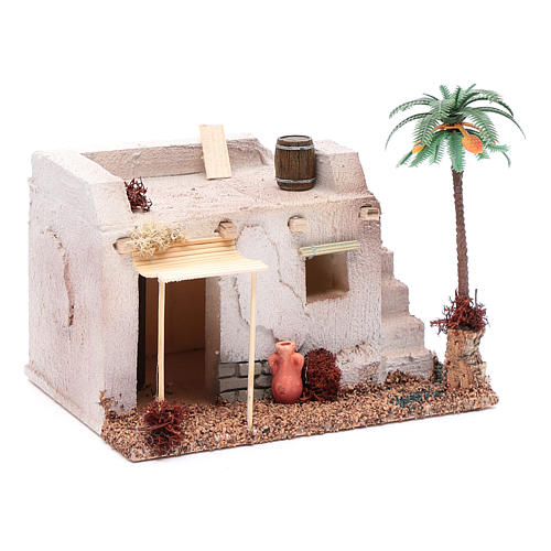 Casa árabe con palma y toldo de poliestireno 20x15xh. 15 cm 3