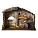 Nativity scene hut with ladder and barn 20x35x20 cm s1