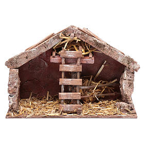 Nativity scene hut with ladder 20x30x15 cm  
