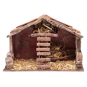 Nativity scene stable with ladder 20x30x15 cm