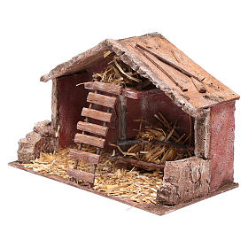 Nativity scene stable with ladder 20x30x15 cm