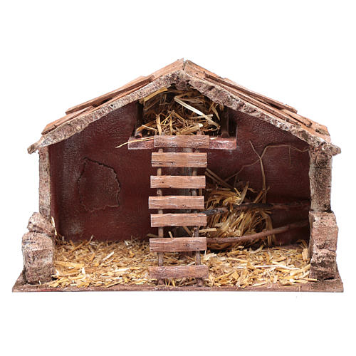 Nativity scene stable with ladder 20x30x15 cm 1