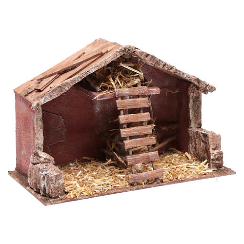 Nativity scene stable with ladder 20x30x15 cm 3