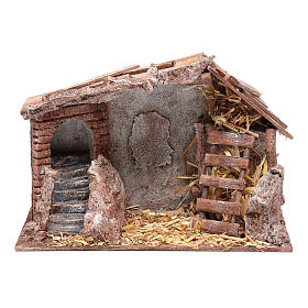 Nativity scene hut with ladder 20x30x15 cm