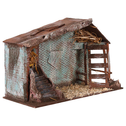 Cabane pour crèche escalier et échelle 20x35x20 cm 2