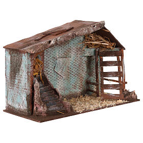 Capanna presepe con scala 20x35x20 cm per statue 12 cm