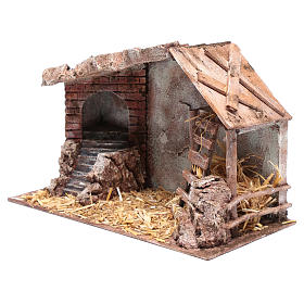 Nativity scene hut with ladder 20x35x20 cm    