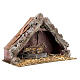Hut with central trough for nativity scene 20x30x15 cm s3