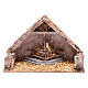 Hut with central trough for nativity scene 23x35x18 cm s1