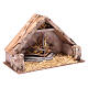 Hut with central trough for nativity scene 23x35x18 cm s3