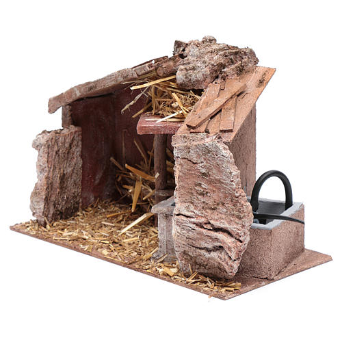 Hut with electric fountain 25x35x20 cm 2
