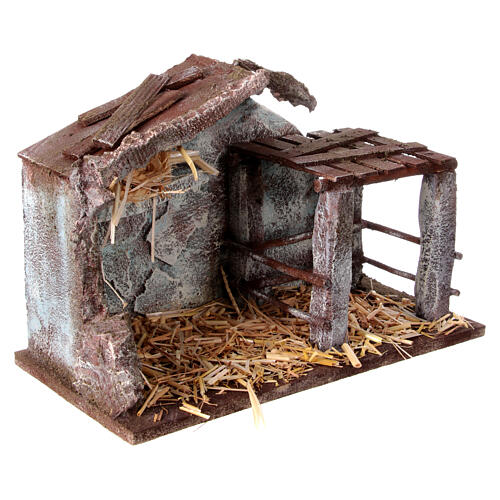 Stalla presepe con recinto 20x30x15 cm per statue 10 cm 5