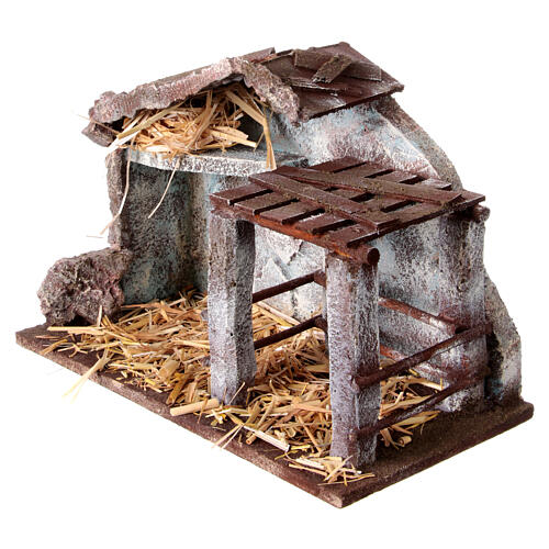 Stable for nativity scene with pen 20x30x15 cm 3