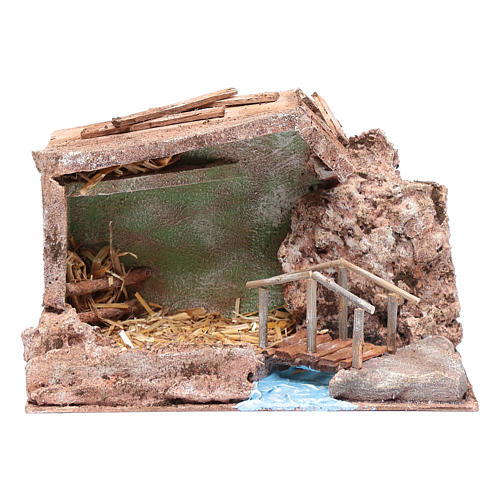 Hut near stream 20x30x15 cm for nativity scene 1