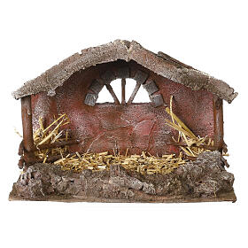 Capanna con finestra ad arco 20x30x15 cm per presepe 10 cm