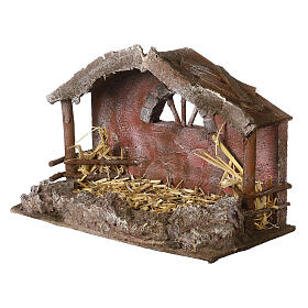 Capanna con finestra ad arco 20x30x15 cm per presepe 10 cm