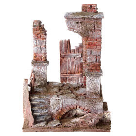 Ruínas de templo com tijolos ambientação presépio 25x20x15 cm
