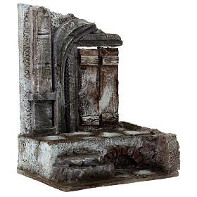 Temple with wooden door 25x20x15 cm for nativity scene setting