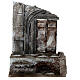 Ruínas de templo com porta em madeira ambientação presépio 25x20x15 cm s1