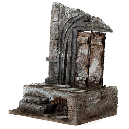 Temple with wooden door 25x20x15 cm for nativity scene setting 3