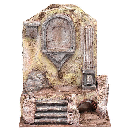 Ruínas de templo com nicho para presépio 25x19,5x14,5 cm 1