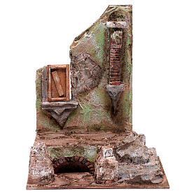 Tempio con mezzo arco e finestra 30x25x20 presepe 12 cm